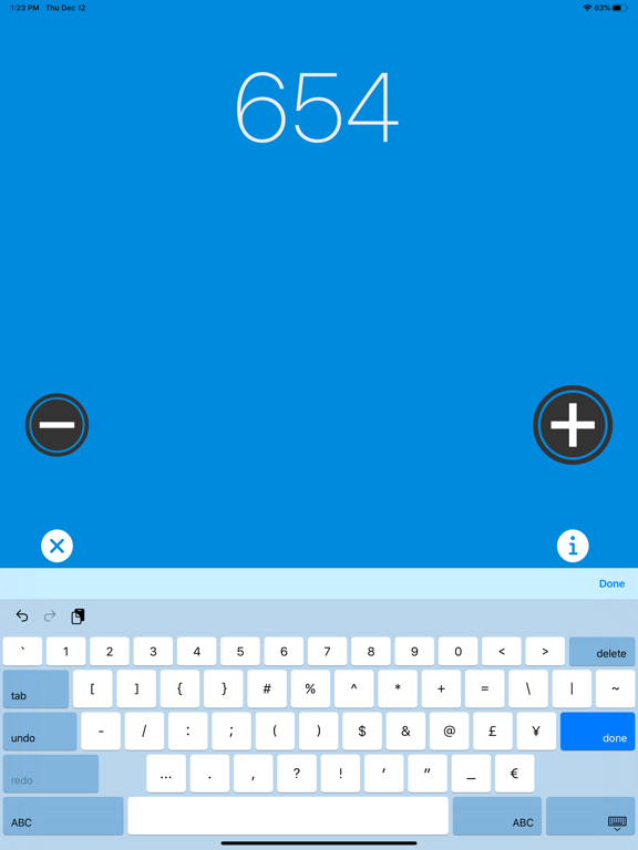 Clicking Counter Simple Tally iPad screenshot 3 - Utilities app