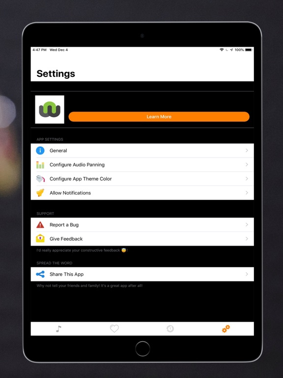 White-Noise iPad screenshot 4 - Music app