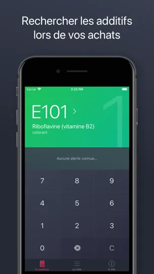 Capture d'écran de Additifs Alimentaires sur iPhone 1