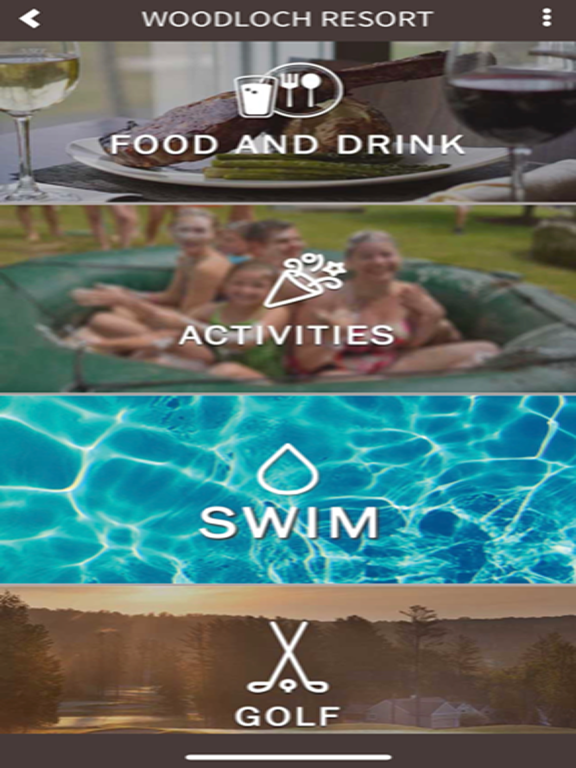 Woodloch Resort iPad screenshot 1 - Travel app