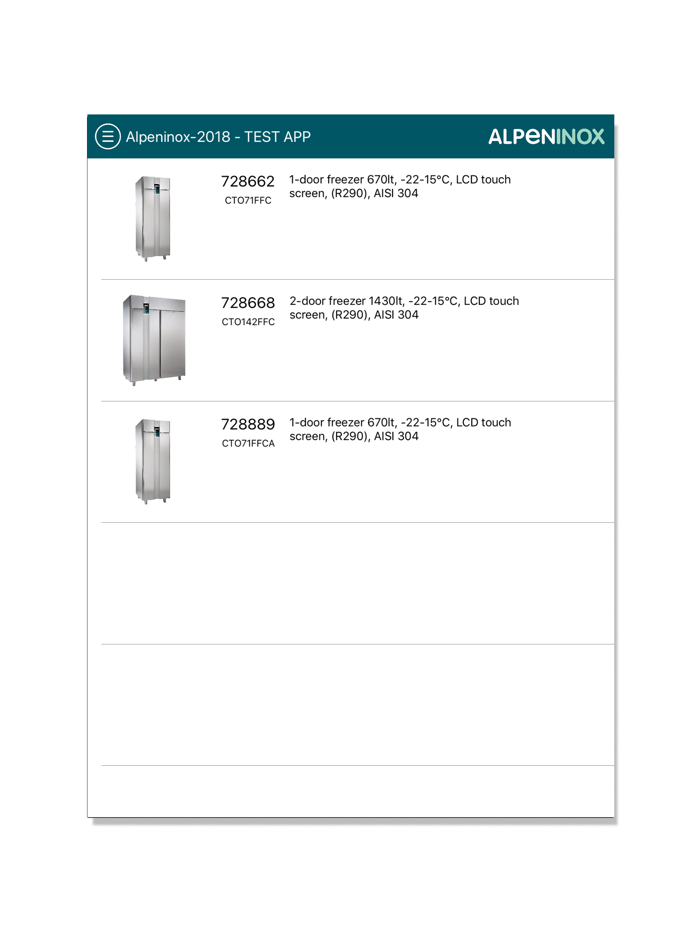 Alpeninox Pricelist