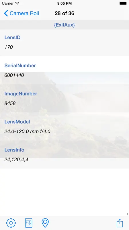 Photo Metadata Viewer on iPhone — screenshot 5 of 5