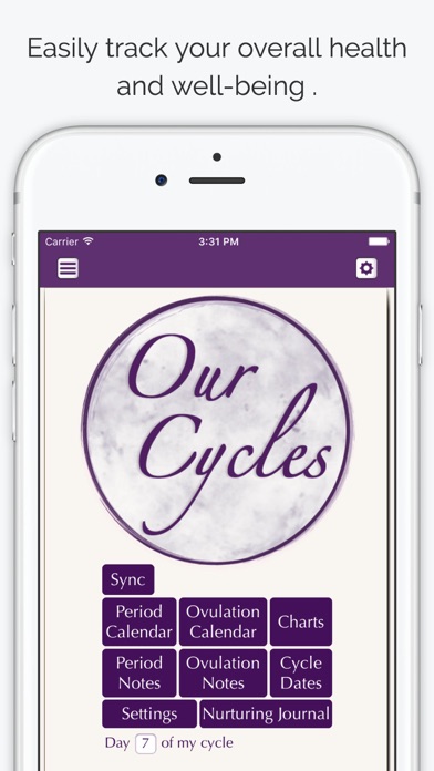 Our Cycles - Period and Full Moon Diary Screenshot 1