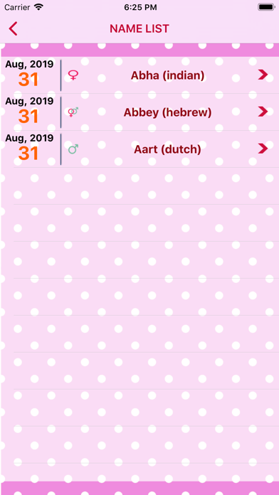 Baby Names Dictionary Screenshot