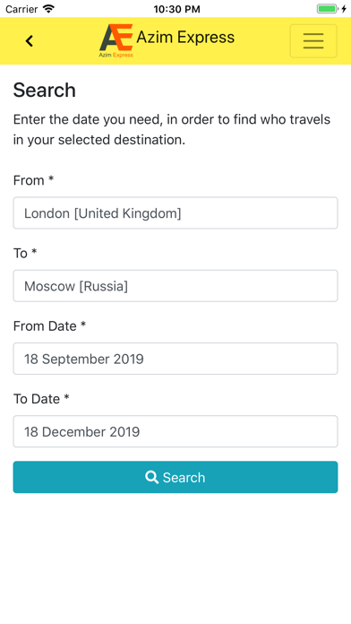 Azim Express iPhone screenshot 3 - Travel app