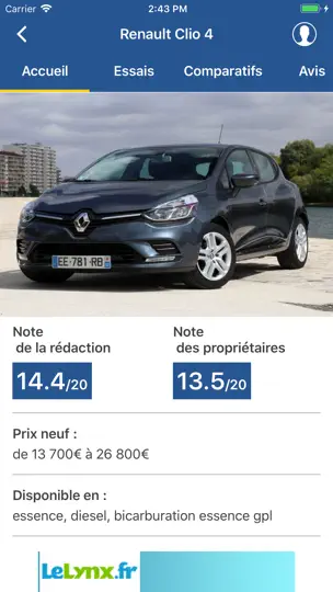 Capture d'écran de Caradisiac Auto sur iPhone 5