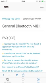 Bluetooth MIDI Connect screenshot