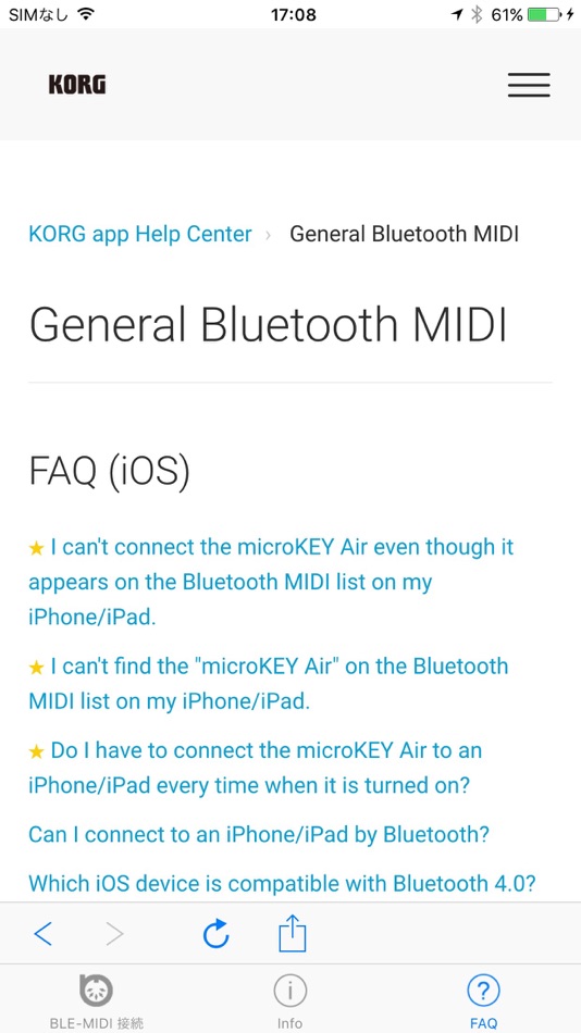 #3. Bluetooth MIDI Connect (iOS) 作者: KORG INC.