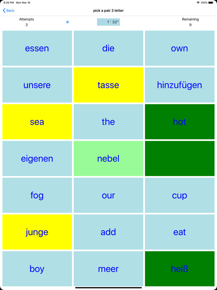 PickAPair German - English