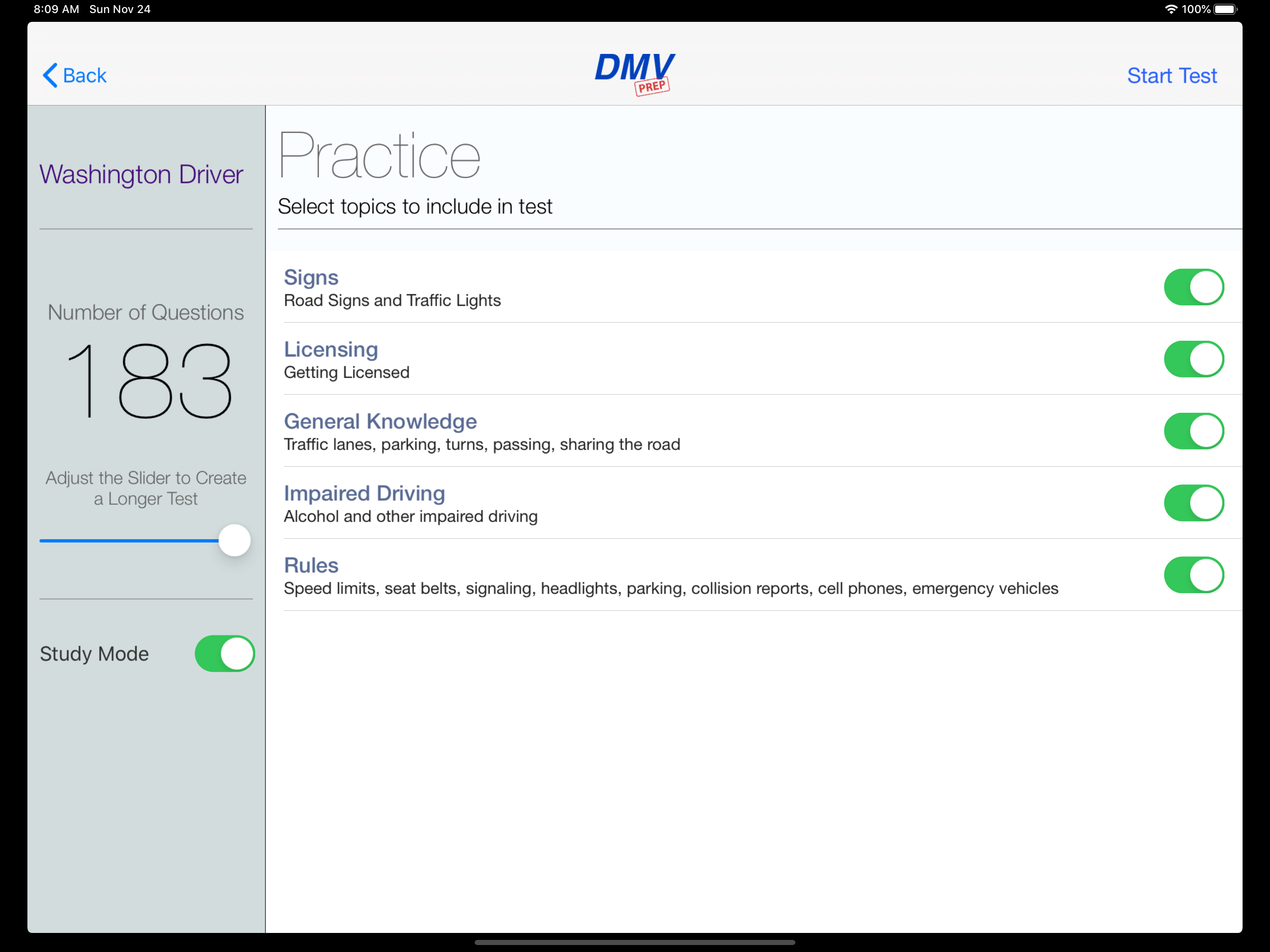 Washington DMV Test Prep