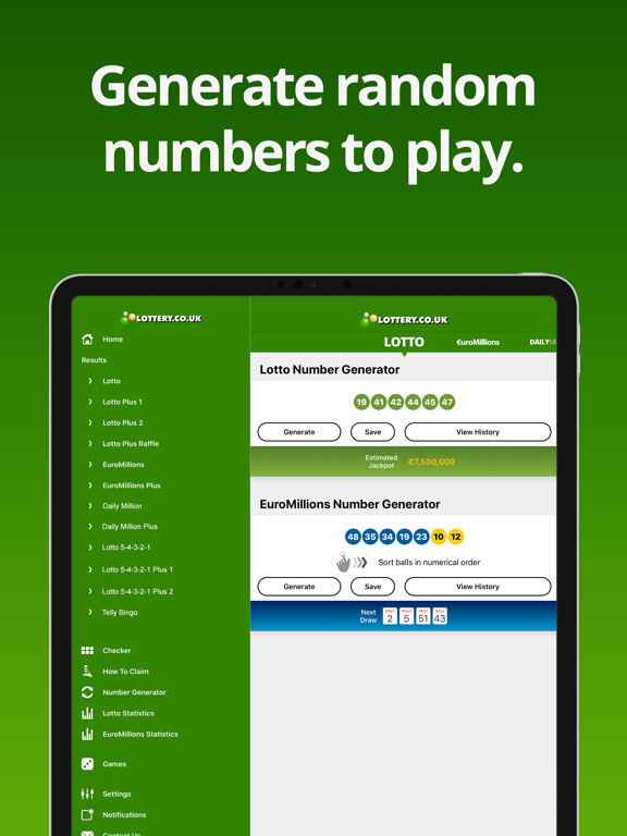 Irish Lotto Results iPad screenshot 4 - Entertainment app