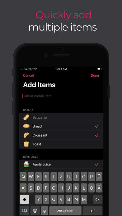 Airrends - Shopping List Screenshot