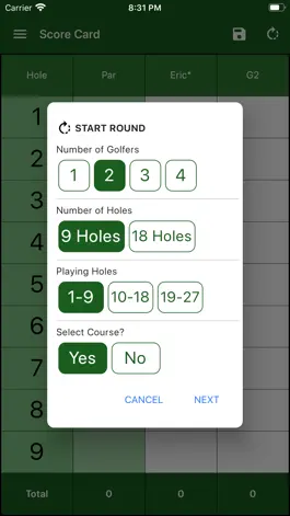 Game screenshot EasyScore Golf Scorecard apk