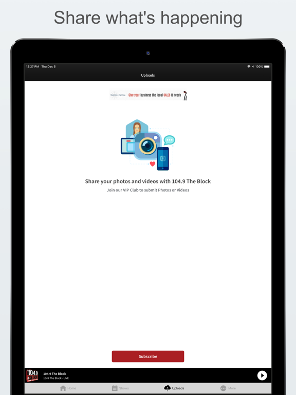 104.9 The Block iPad screenshot 4 - Music app