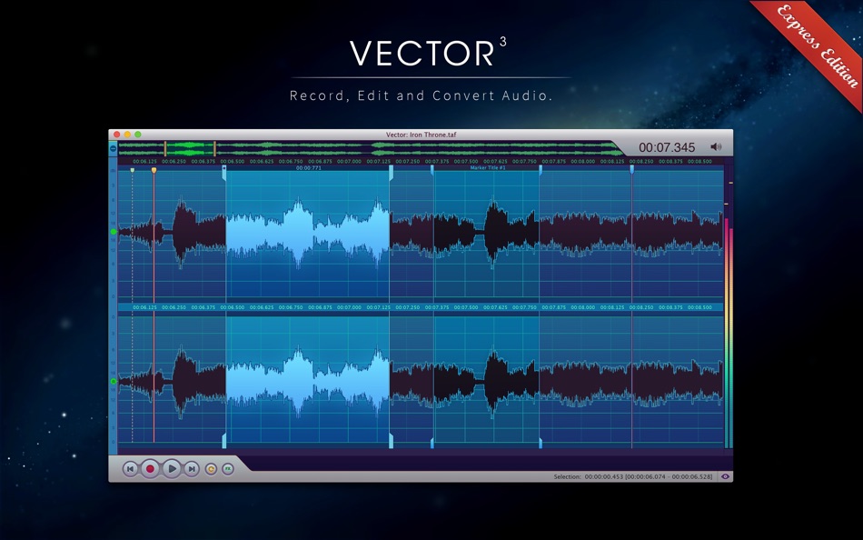 #1. Vector 3 Express: Audio Editor (macOS) 由: Jaroslaw Szpilewski