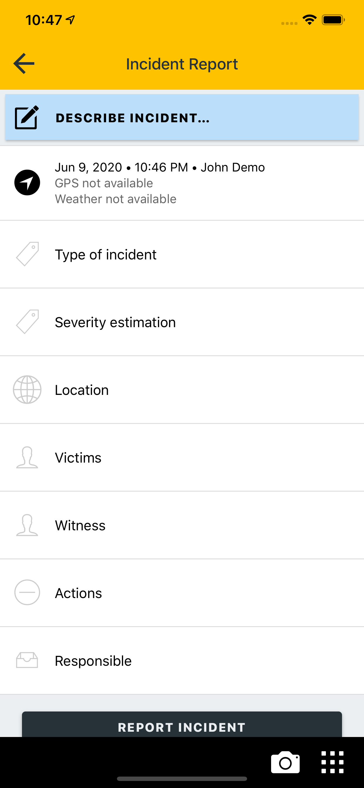 Incident reporting & followup screenshot 5