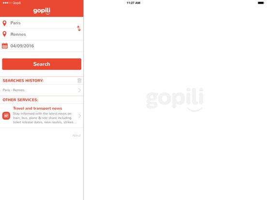 Gopili - Find cheap tickets iPad screenshot 2 - Travel app