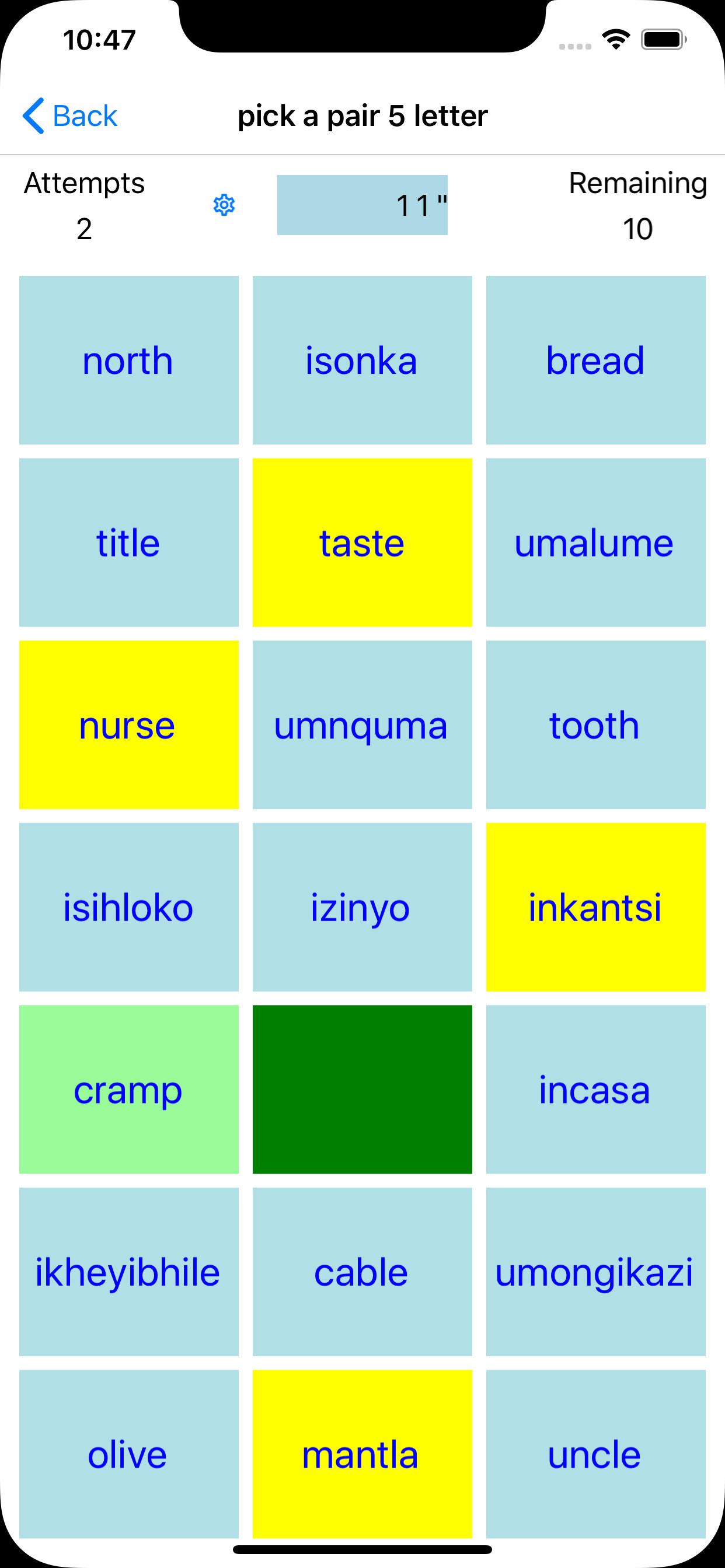 PickAPair Xhosa - English