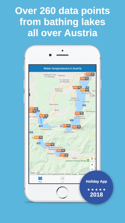 Water temperatures in Austria