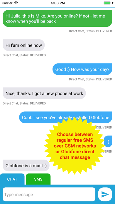 Screenshot #2 pour Globfone SMS Messenger
