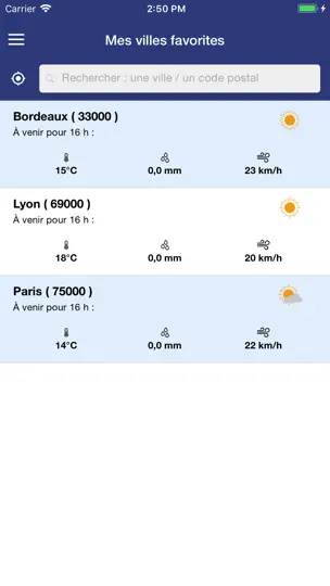 Capture d'écran de Meteo60 sur iPhone 3