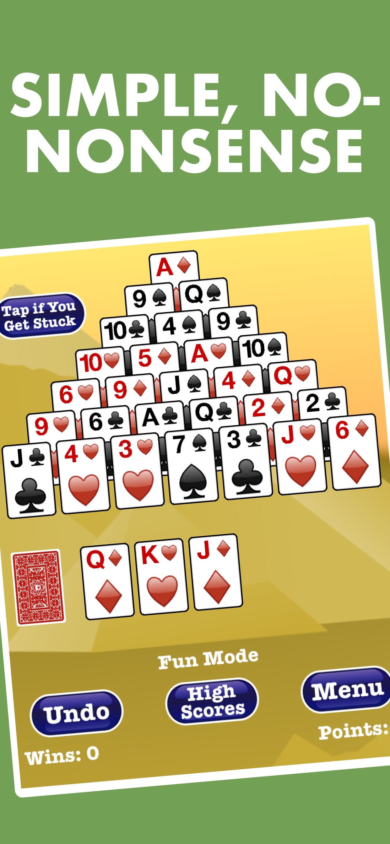 Stress-Free Pyramid Solitaire!