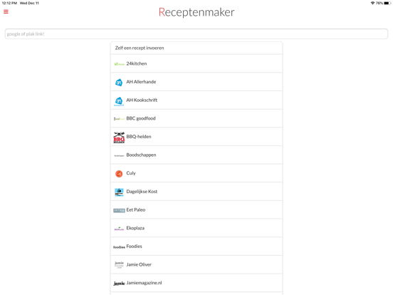 Receptenmaker iPad app afbeelding 4