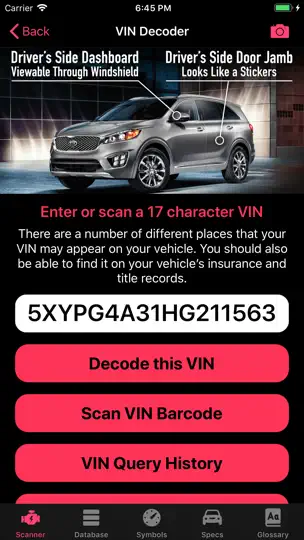 Capture d'écran de KIA OBD App sur iPhone 1