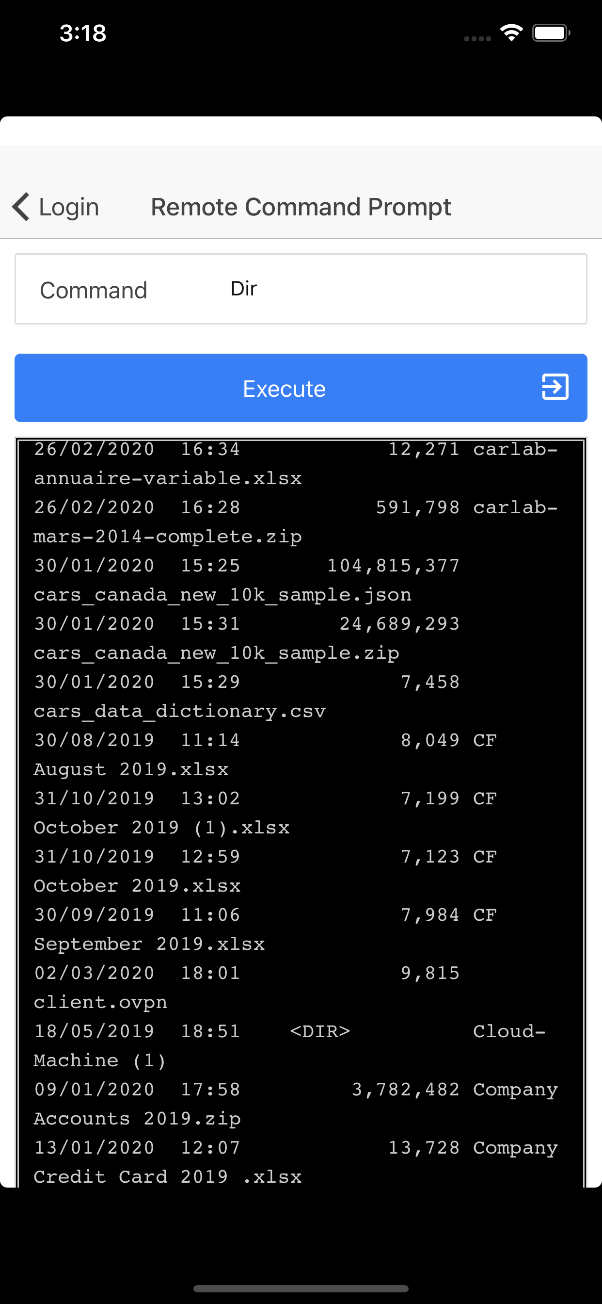 Remote command prompt screenshot 3