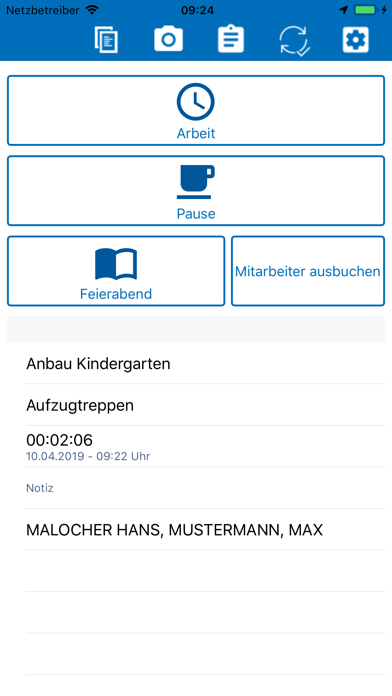 Bizs-Zeiterfassung Screenshot