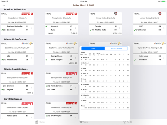 Screenshot #4 pour College Hoops Scores, Schedule