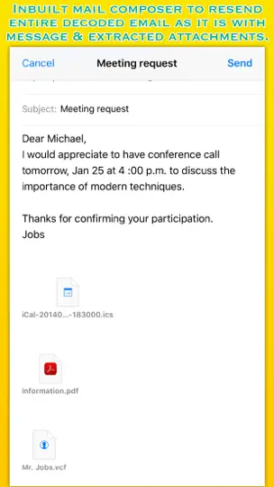 Captura de pantalla de Winmail Reader Lite en iPhone 4