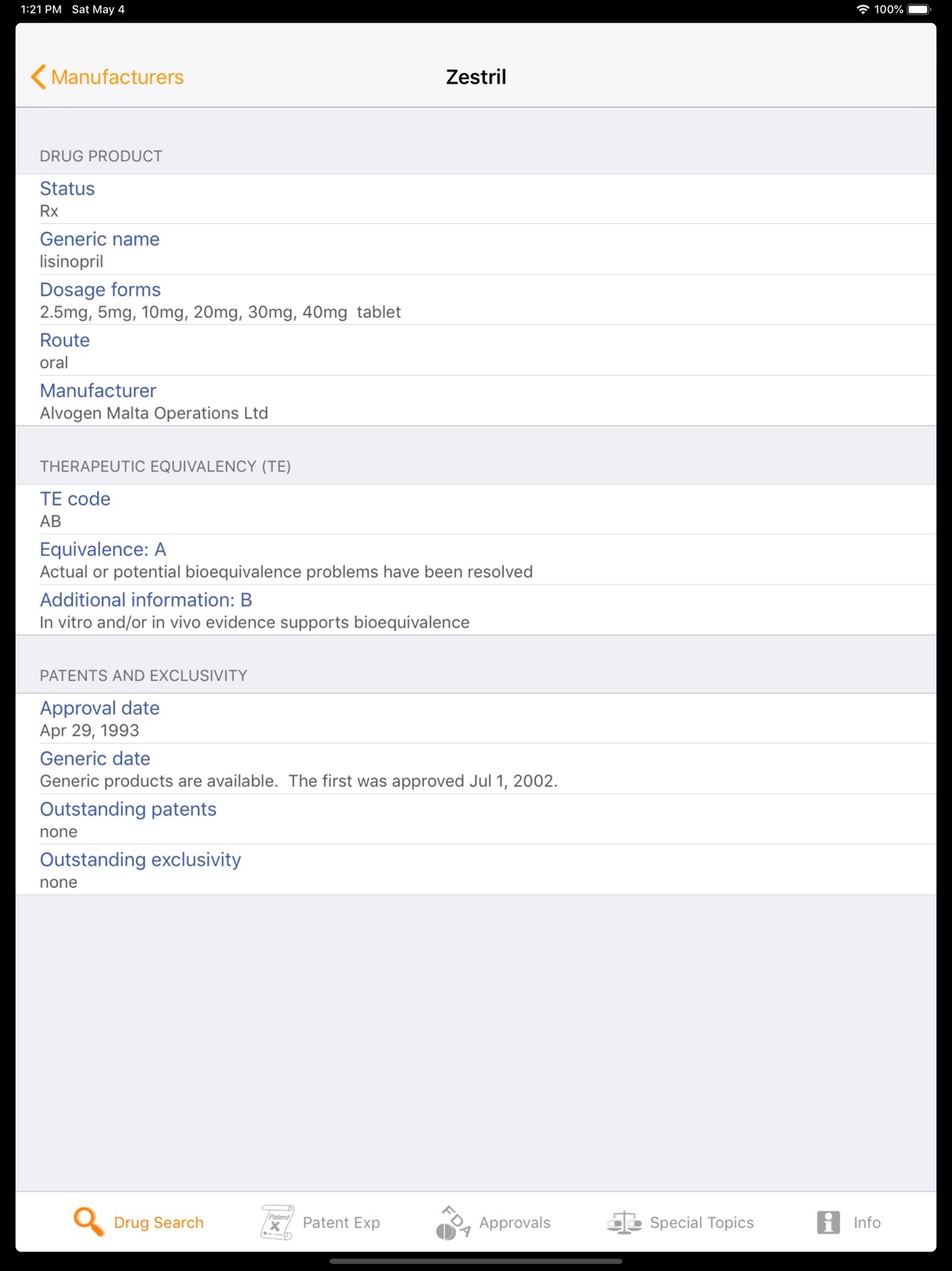 RxOrange ipad screenshot 1