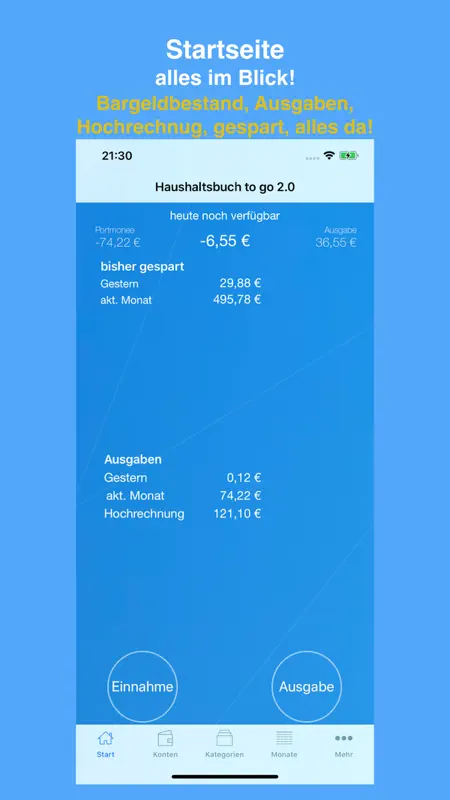 Haushaltsbuch to go screenshot 1 of 8