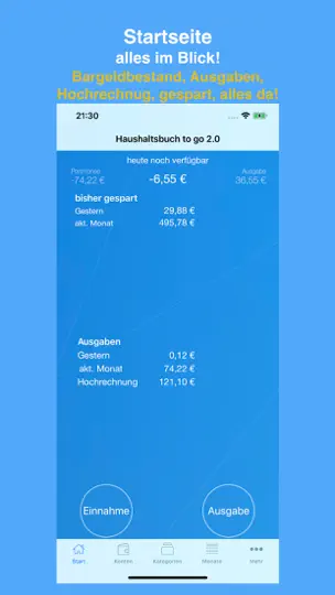 Screenshot von Haushaltsbuch To Go auf dem iPhone 1