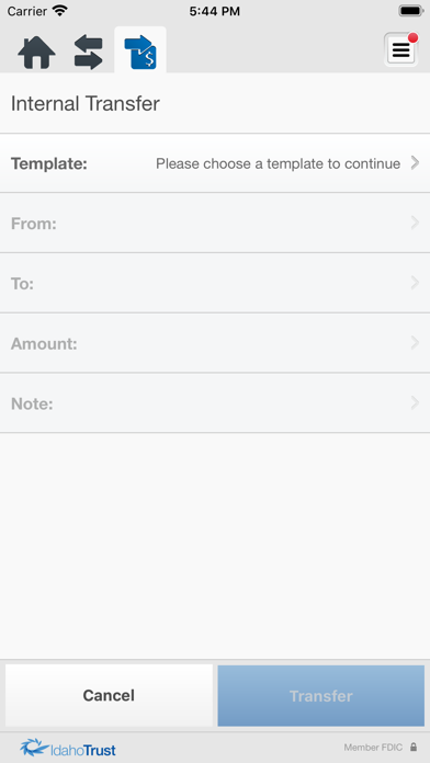 Idaho Trust Biz Mobile Banking Screenshot