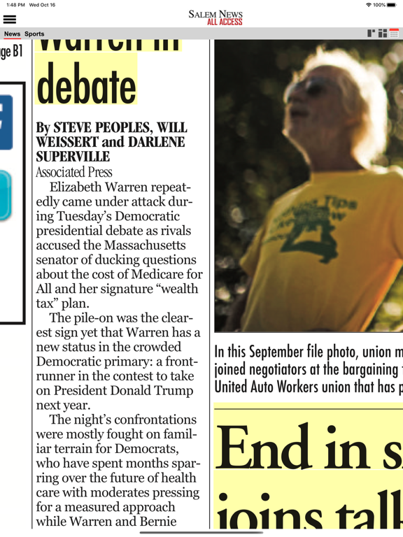 The Salem News All Access iPad screenshot 5 - News app