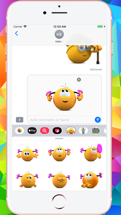 Banga Cute Emojis HD Stickers screenshot 2