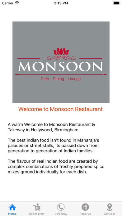 Monsoon Indian Restaurant Screenshot