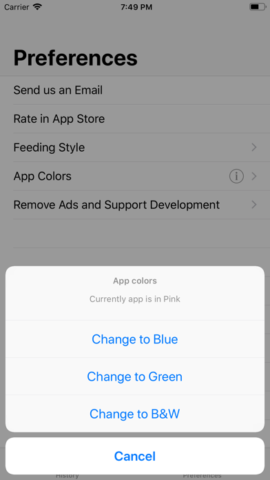 Newborn Logbook iPhone screenshot 5 - Health & Fitness app