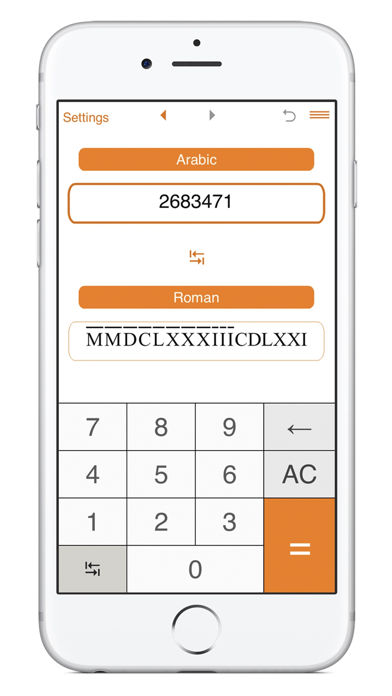 Roman Numerals Converter Screenshot