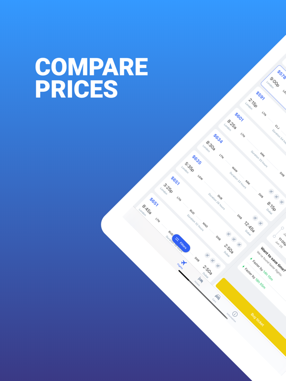 Plane Tickets - Cheap Flights iPad screenshot 1 - Travel app