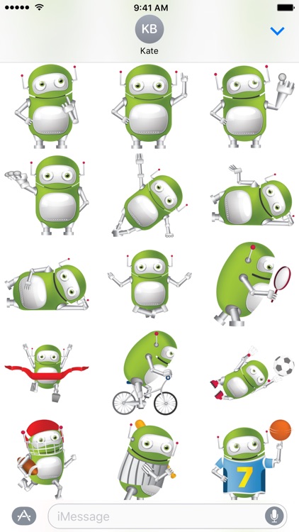 Green Robot Stickers