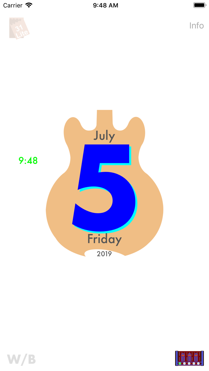 GuitarSilhouetteCalendarLite