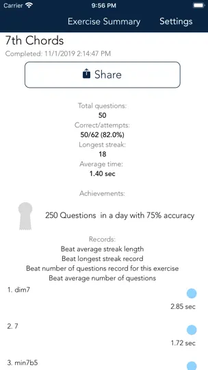 Capture d'écran de Harmonomics Ear Training sur iPhone 4