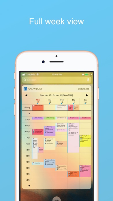 Screenshot #1 pour Week Calendar Widget Extension