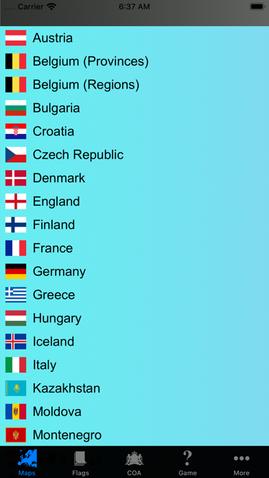 Europe Country Province Maps Screenshot