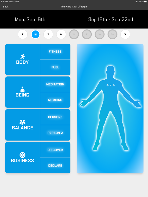 Warrior Core 4 iPad screenshot 4 - Lifestyle app
