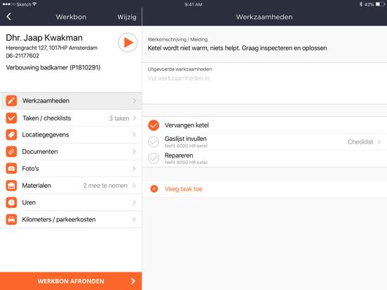 Crafter - Werkbon App iPad app afbeelding 4