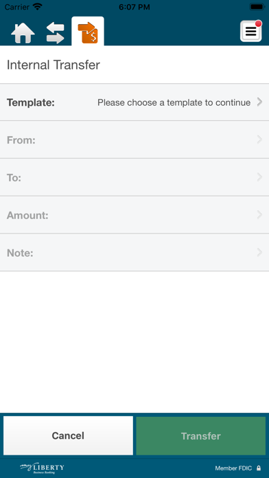 myLiberty Business Banking Screenshot